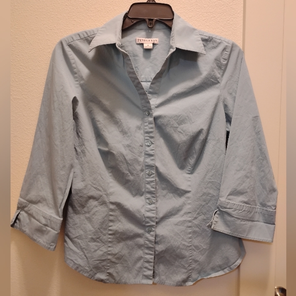 Pendleton Light Blue Button Down Shirt - image 1